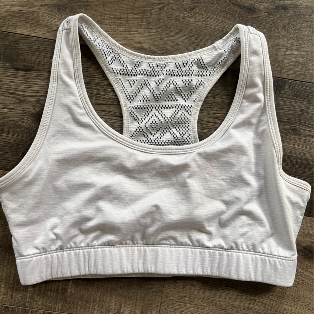 Zyia White Bomber Sports Bra (Large)